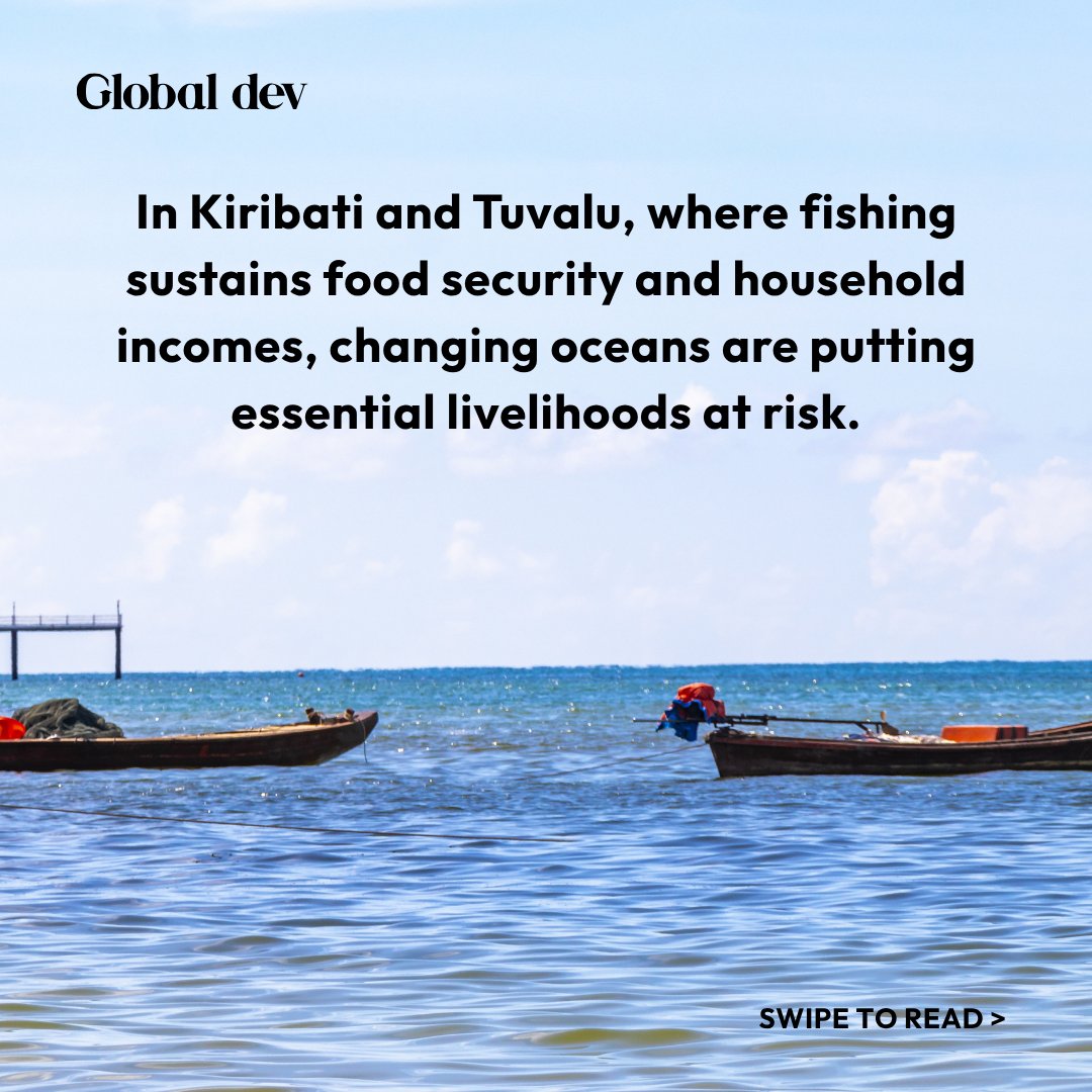 GlobaldevB's tweet photo. Climate #migration is about more than #rising seas. 🌊

In Kiribati and Tuvalu, changing #oceans are threatening #fisheries, livelihoods, and the future of coastal #communities, influencing decisions to move.
🔗 https://t.co/ouC9G98LGT https://t.co/3BVO6Pyzbn