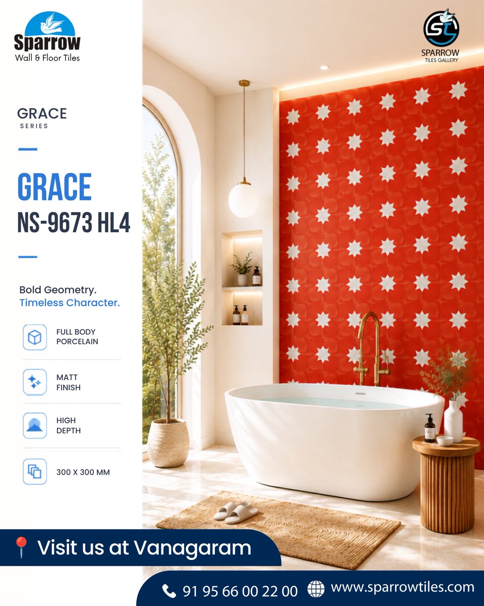 SparrowTiles's tweet photo. ✨ Grace Series ❤
Architectural Beauty in Every Detail.
📐Bold Geometric Design
🏡Full Body Porcelain
🎨Premium Matt Finish
✨ High Depth Surface
📏300 x 300 MM
Designed to add character, texture, and timeless appeal to modern interiors.
#SparrowTiles #GraceSeries #Tiles https://t.co/62d36mKdr6