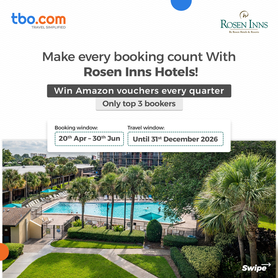 TBO_INDIA's tweet photo. Book stays at Rosen Inn Lake Buena Vista, Rosen Inn International, and Rosen Inn at Pointe Orlando for your guests and make every booking more rewarding.

Start booking now!
https://t.co/xT6uZ3jk9U

#RosenInns #RosenHotels #TBO #TravelAgents #PremiumStays https://t.co/eMbAprsJKi