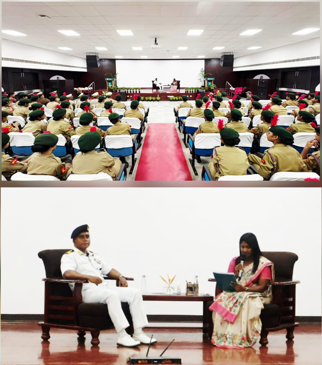 NCCGPHQVSP's tweet photo. 🚩 🇮🇳  507 cadets. 10 days. One powerful message: 
" The leaders of Viksit Bharat 2047 are sitting in this audience today ."

During a first-of-its-kind Fireside Chat at CATC-V, Cmde Sumanta Roy, Gp Cdr, #NCC Group Visakhapatnam challenged cadets to think beyond certificates and focus on character, leadership and service.

From firing ranges and tactical exercises to confidence marches and field training, CATC-V wasn't just a camp - it was a launchpad for future leaders.

🔥 Confidence built. 🤝 Friendships forged. 🇮🇳 Leadership ignited.

#NCC #CATCV #India2047 #FutureLeaders #UnityAndDiscipline #NCCIndia #VizagNCC