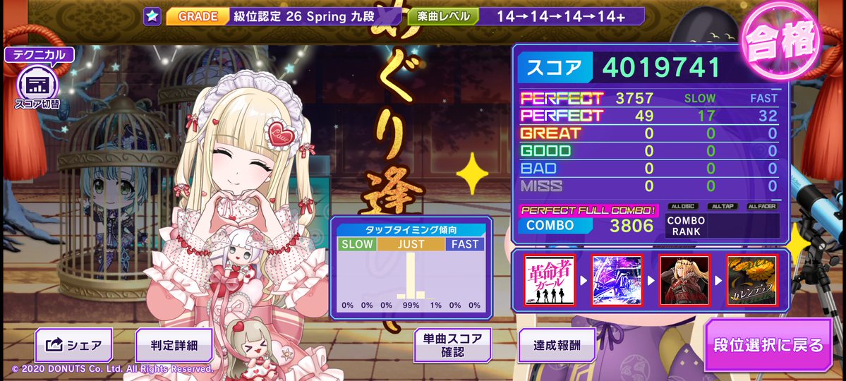 Ut4J31396's tweet photo. 級位認定 26 Spring 九段合格！
虹合格！(PFC)
#グルミクスコア https://t.co/d3kQ69oAAT