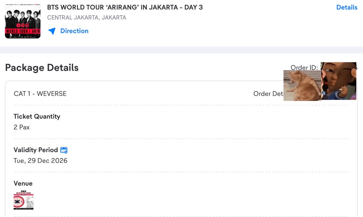winterinaugustt's tweet photo. WANT TO SELL BTS ARIRANG JAKARTA
DAY 3 / 29 DECEMBER 2026

CAT 1 2 tiket (side by side)
ARMY MEMBERSHIP PRESALE
provide all proofs on dm 

#WTS #BTSinJakarta https://t.co/KF6WguTnYe