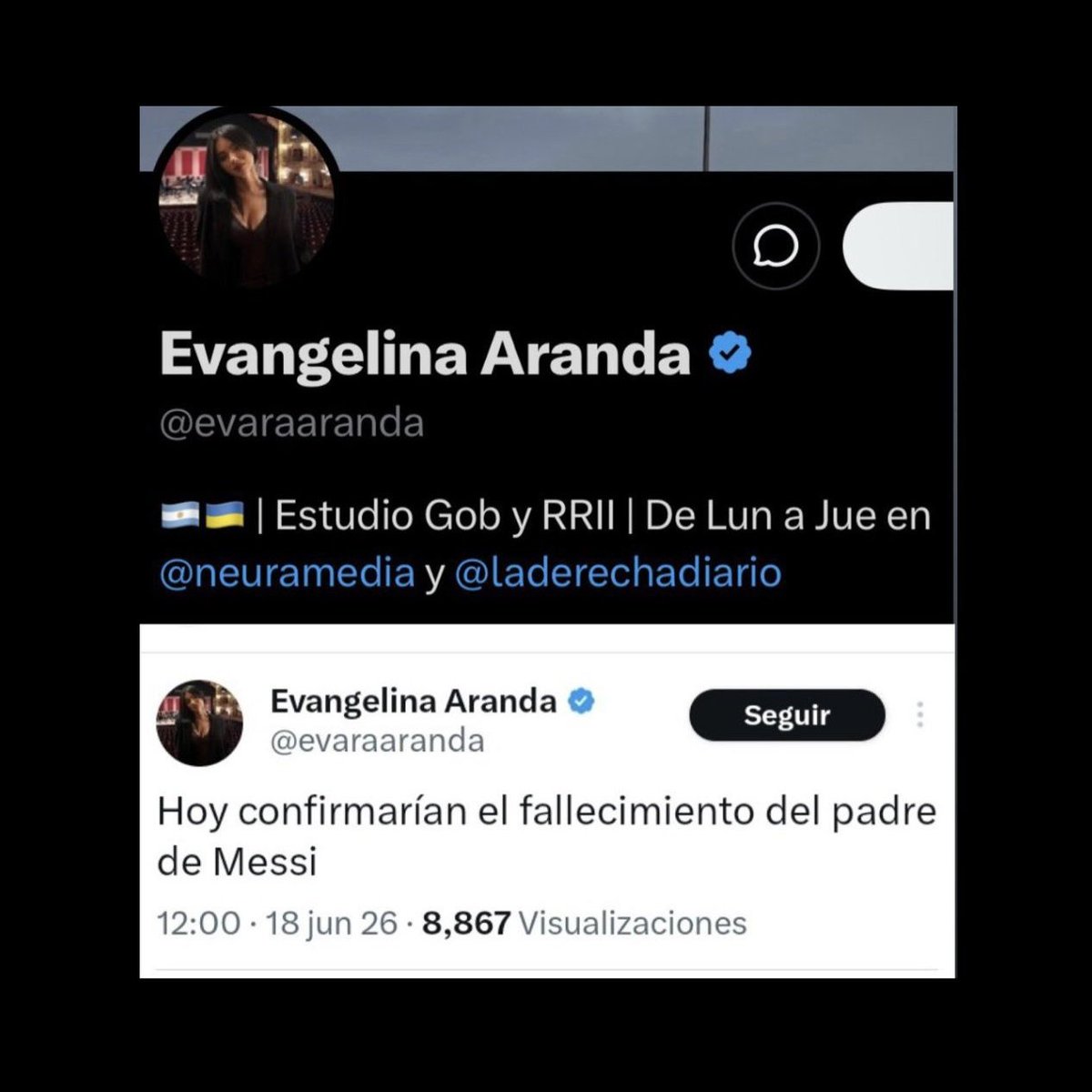 Monique_C123's tweet photo. @_LauraDiMarco Laura amor 
La primera en dar la fake News fue este ñoqui libertario https://t.co/jBecA52umJ