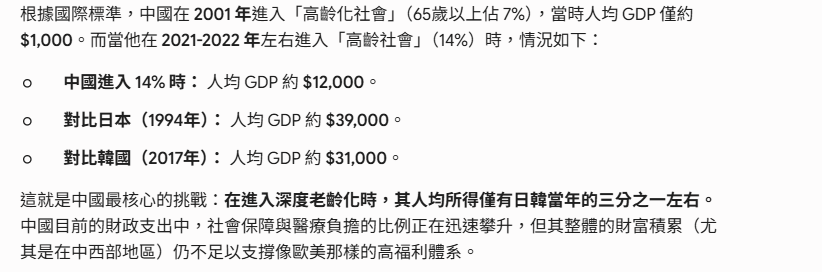 kuj125's tweet photo. @glennzhang95418 @wangzhian8848 你關心台灣問題，還不如關心一下中國勞工權益，還有中國的少子化會不會導致未富先老?你看看其它國家進入高齡社會的人均GDP https://t.co/y2TMNwwphv