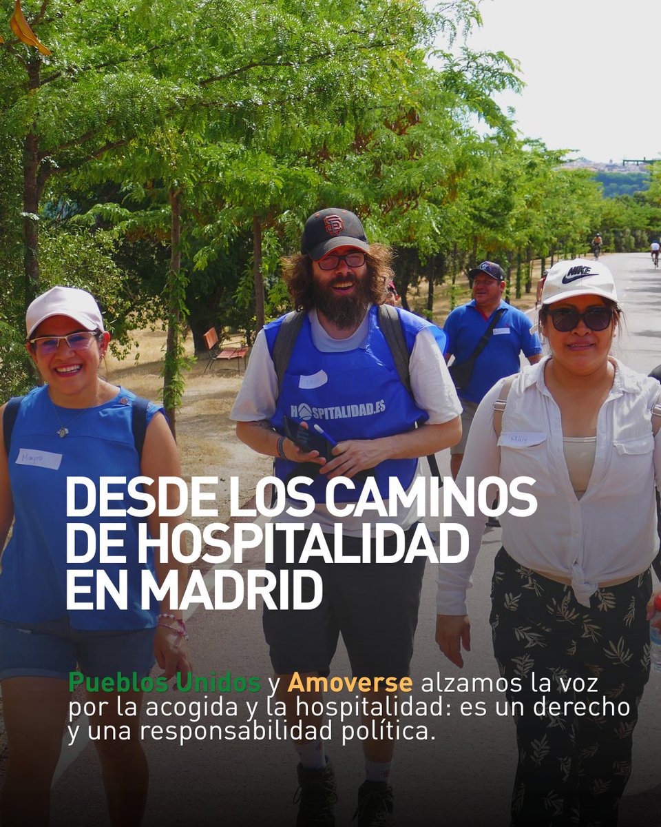 AmoverseONG's tweet photo. #DíaDeLasPersonasRefugiadas
Millones de personas forzadas a dejar su hogar merecen protección, no fronteras.
Desde los Caminos de Hospitalidad en Madrid, @pueblos_unidos y @AmoverseONG alzamos la voz:  hospitalidad es construir paz para todas las personas refugiadas y migrantes https://t.co/JgHr6Xucuv