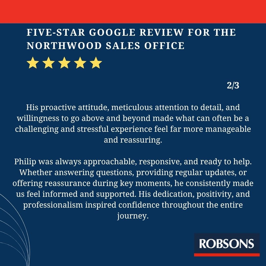 RobsonsWeb's tweet photo. ⭐ 5-star #review for Robsons #Northwood ⭐

We are delighted to receive such wonderful feedback.

A well-deserved mention for Philip, whose proactive approach helped ensure a positive experience for our client. 

Moving? Visit our website here https://t.co/Wv8eGIYCy0

#Property https://t.co/9pzRgECiaD