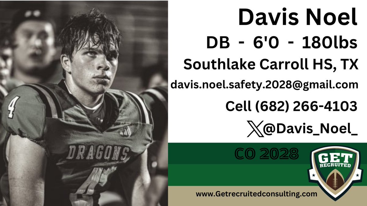 Get__Recruited's tweet photo. Davis Noel - CO 2028 - DB - 6'0, 180lbs - 3.7 GPA - Athletic, explosive, playmaker - Southlake Carroll HS, TX. Profile: https://t.co/l1I4uJ95UZ @1of1lifeskills @Davis_Noel_ @CULionsFB @BigRed_Football @DartmouthFTBL @PennFB @PrincetonFTBL @BrownU_Football @yalefootball https://t.co/3OwCOhx0O5