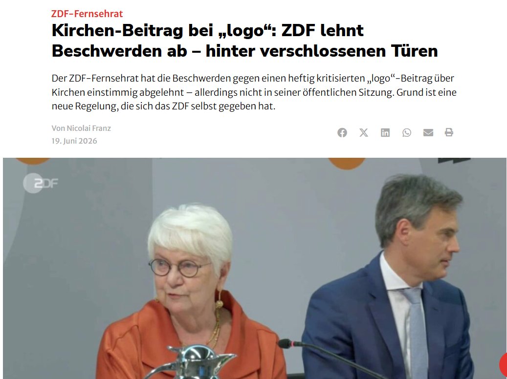 BerlinReporter's tweet photo. So wird das ZDF keine Glaubwürdigkeit zurück gewinnen: Die zahlreichen Programmbeschwerden gegen einen völlig einseitigen Beitrag in den Kinder(!)nachrichten gegen christliche Kirche und pro Ramadan wurden vom Beschwerdeausschuss des Fernsehrats einstimmig (!) abgewiesen. https://t.co/9BScJxmg1R