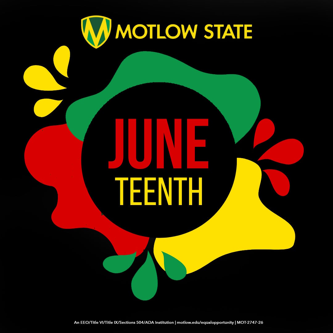 MotlowState's tweet photo. Today, we honor Juneteenth and the importance of freedom for all. We wish our employees a meaningful holiday with family and friends. All Motlow campuses are closed in observance of Juneteenth. https://t.co/2YQeBb00im