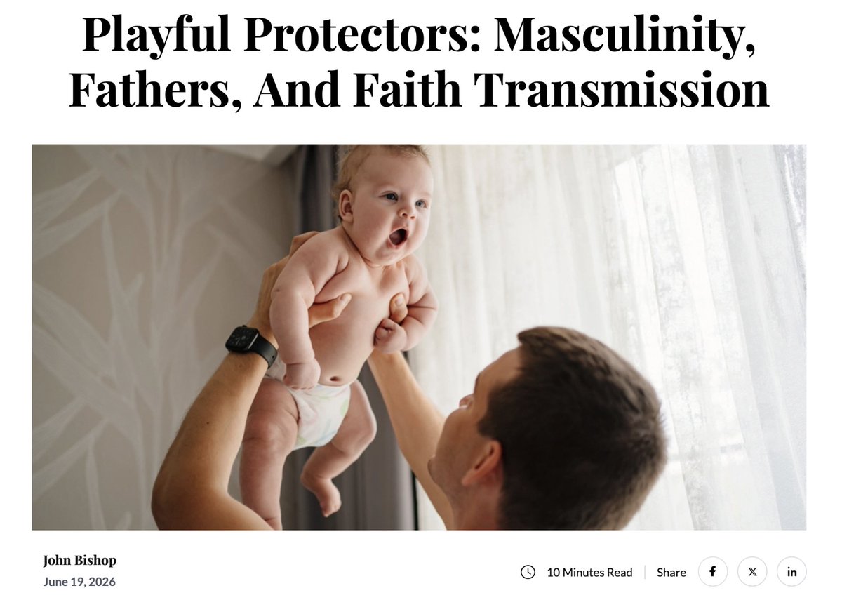 FamStudies's tweet photo. Many discussions of masculinity force men into a false dichotomy: embrace machismo or reject masculinity altogether.

The tension between these two visions highlights the need for a different kind of man—one who embodies the genuine strengths often celebrated in Christian discussions of masculinity while avoiding destructive machismo.

Such a man is neither domineering nor passive, neither sentimental nor harsh, writes John Bishop.