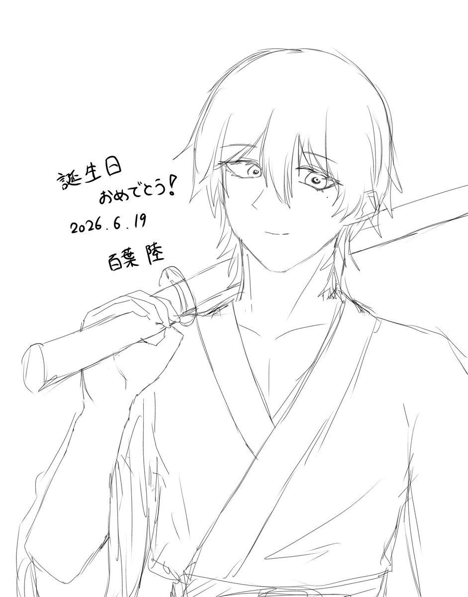 oshusi_trpg's tweet photo. 本日誕生日のかなきみPC1！🎉
忙しくて落書きだけど、おめでと〜 https://t.co/a6ZaXFDyP6