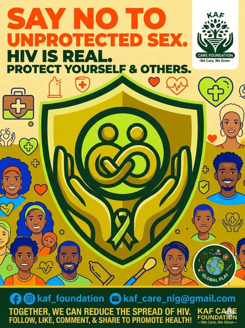 KafCare's tweet photo. Save your self and your loved ones 
Discover your status today 
Don’t be a problem when you can bring solutions.
#saynotounprotectedsex #knowyourHIVstatus #KAFcareFoundation #ourlivesmatters https://t.co/N69DsUWmvv