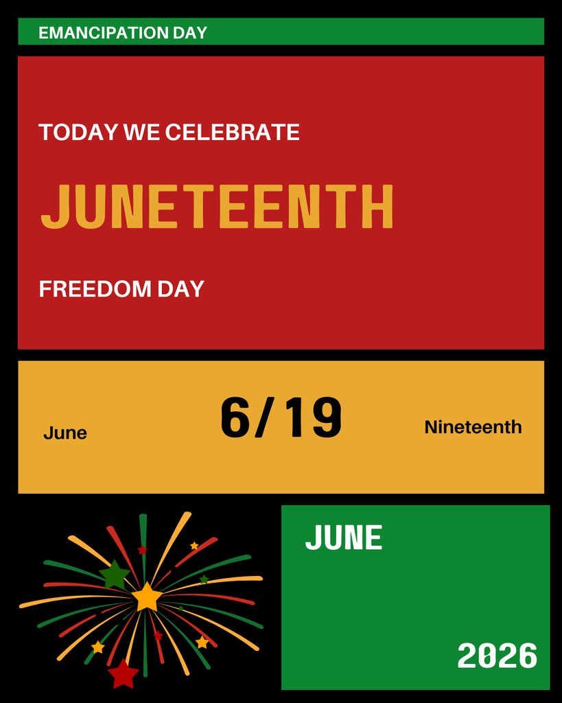 EatontownSuper's tweet photo. Today we honor Juneteenth, commemorating the end of slavery in the United States and celebrating freedom, resilience, and progress.

We encourage our community to reflect, learn, and recognize the importance of this day in our nation's history.

#Juneteenth #FreedomDay https://t.co/UePwzvzI9X