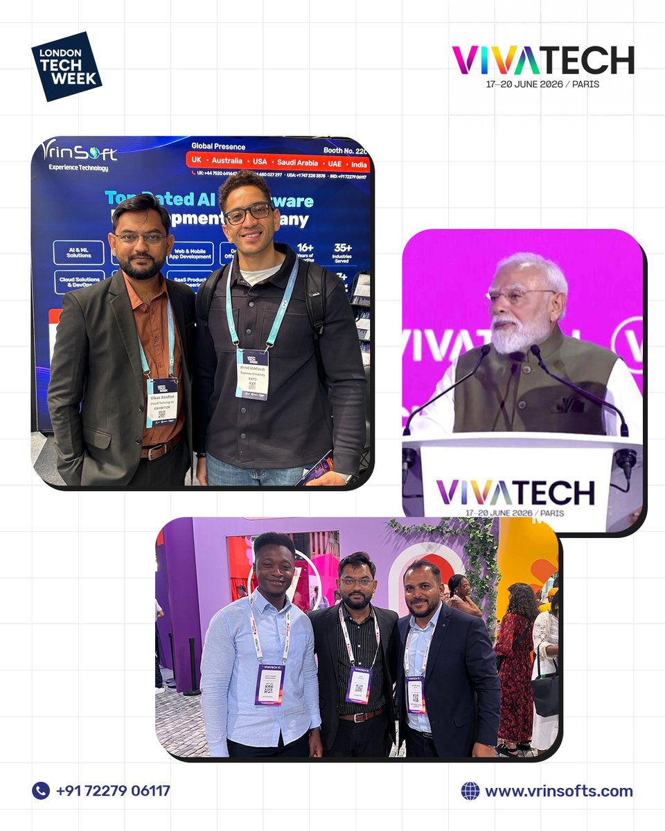 vrinsofts's tweet photo. Wrapping up our time across London Tech Week and VivaTech.

The past two weeks have been incredible, both in terms of exposure, experience and the kind of conversations we had.

Grateful to everyone we met along the way.

Few glimpses.

#LondonTechWeek2026 #VivaTech2026 https://t.co/nX8y6QiGcT