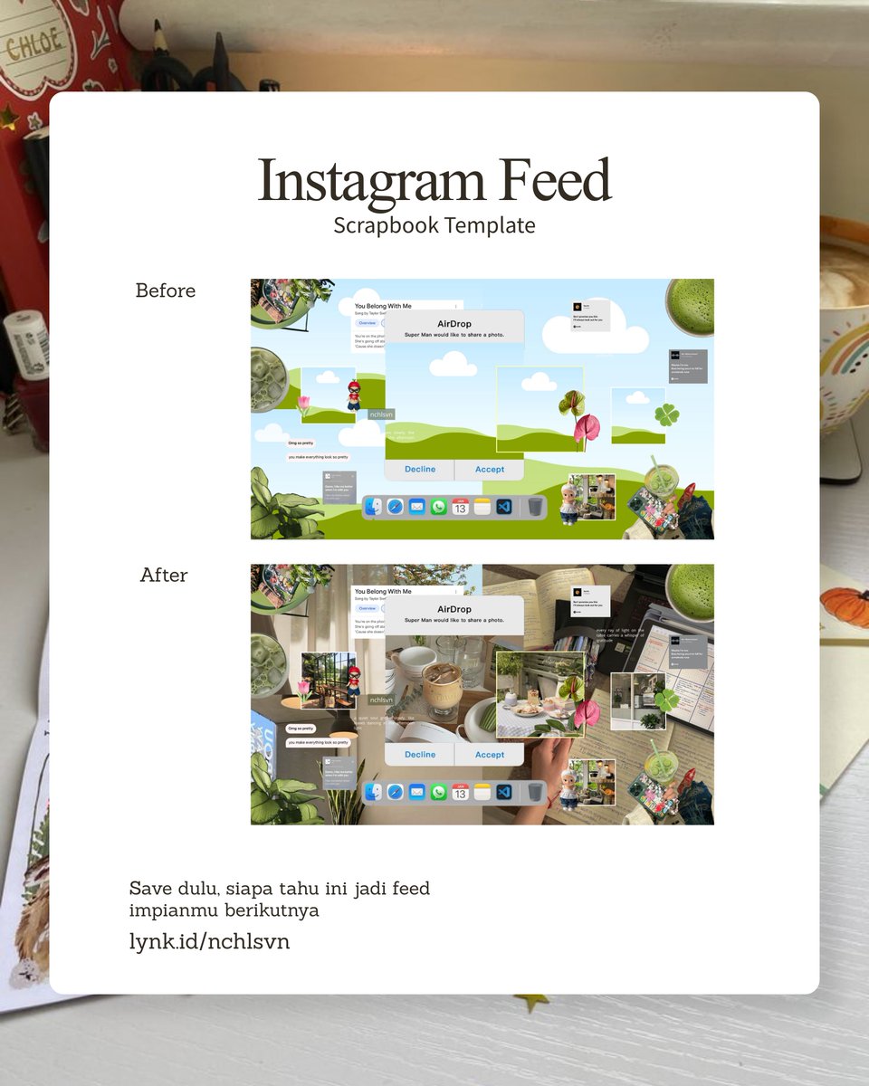 nchlsvn's tweet photo. 🎀 oke, udah scroll cukup lama
sekarang saatnya gerak!

Template Post Landscape @nchlsvn ready to use
drag &amp; drop, fully editable, anti ribet ✨
tinggal satu klik buat mulai 💖

Dapatkan di https://t.co/g2ojw9tZ3n 🌷✨

#TemplateScrapbook #AestheticTemplate #Zonauang #Zonajajan https://t.co/2BD2N9N6cW