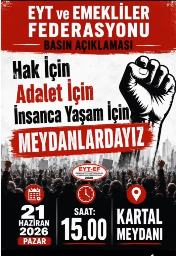 ramazanarslan95's tweet photo. @ArzuLastikci 🔵BAĞKUR TESCİL,
PRİM VE İHYA MAGDURLARI

Hak için 
Adalet için 
İnsanca yaşam için 

Meydanlardayız 

21 Haziran 2026 Pazar
Saat: 15.00 #Kartal da

Verilmeyen haklarımız için,
Ses yükselteceğiz

Afişini - dövizini AL 
Sen de GEL

#EmeklileriYıktınız
#5000KısmiyiYıktınız
#Bağkur https://t.co/XNV52g1UIY