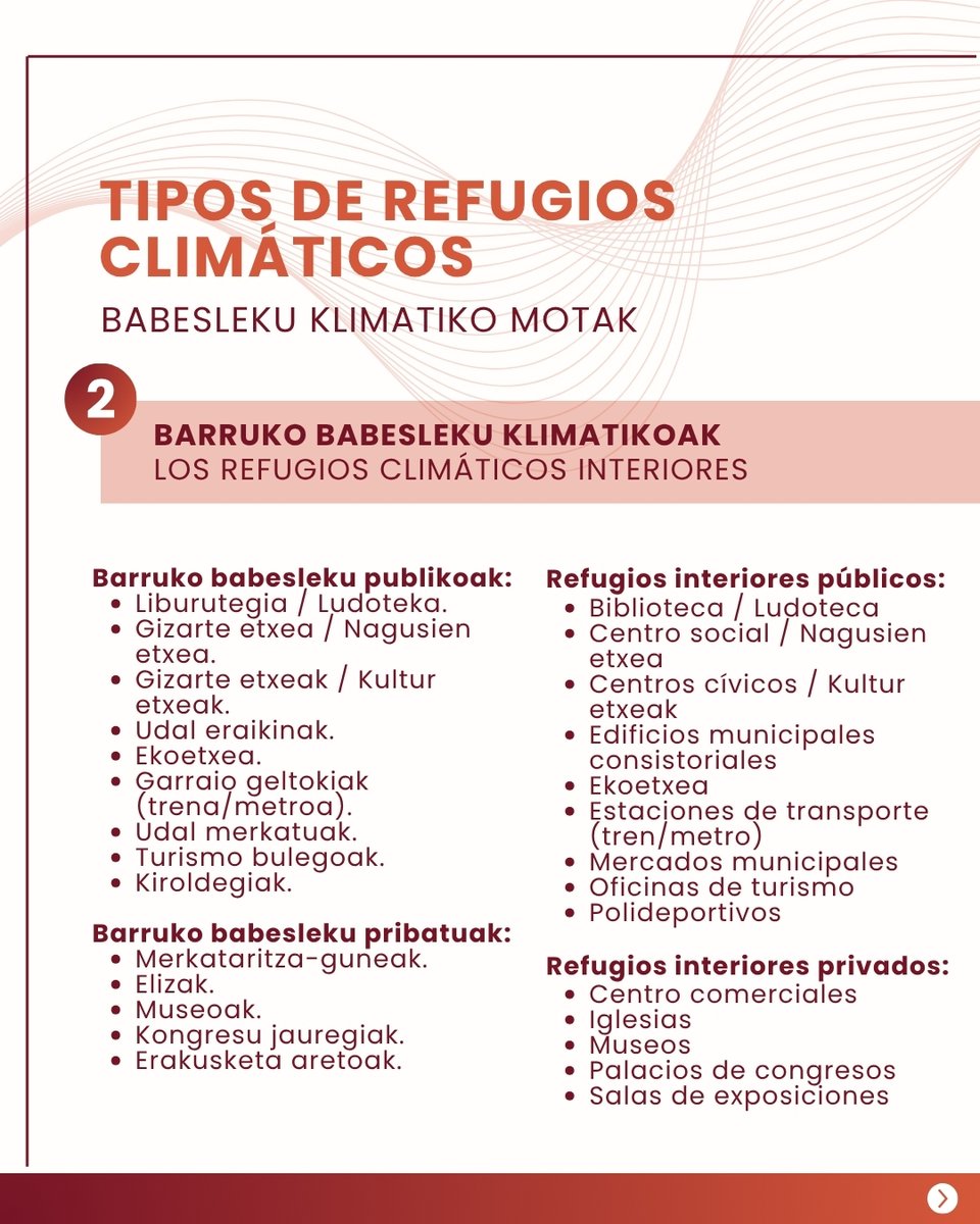 Ihobe_Eus's tweet photo. 🌡️ Ya está disponible la guía Red de Refugios Climáticos de Euskadi.
 
Una herramienta práctica para ayudar a los municipios a identificar, diseñar y mapear espacios de protección frente al calor extremo. https://t.co/iyrEDef8kN