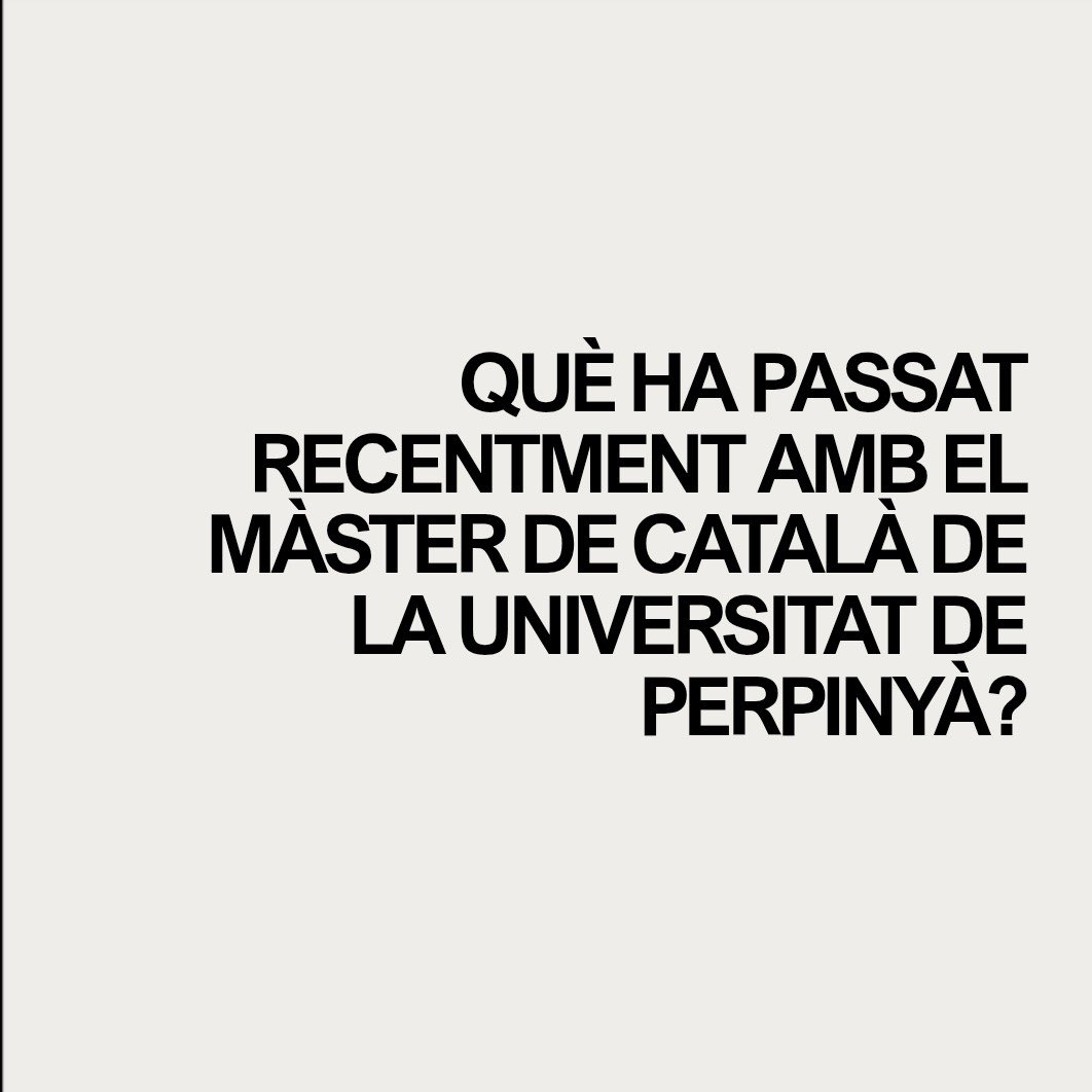 Aplegats's tweet photo. 🤔 Què ha passat recentment amb el màster de català de la Universitat de Perpinyà? https://t.co/BcexVYwIo5