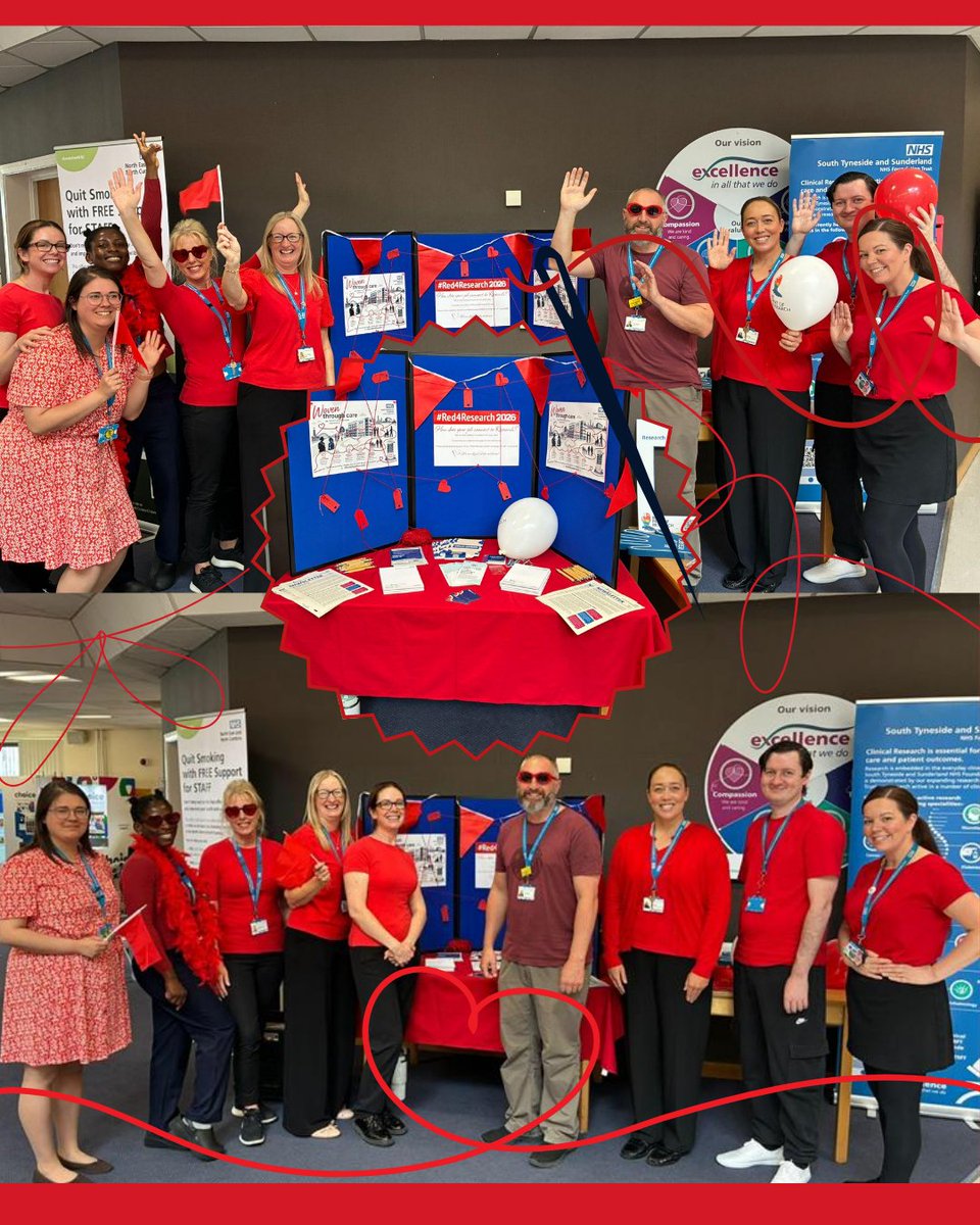RI_STSFT's tweet photo. Some threads make a jumper. Others help weave better outcomes for patients. Celebrating #Red4Research and the research that's woven in care at South Tyneside District Hospital.

@TheRDForum , #RDF26 #HealthcareResearch, #UKHealthcare, @NHSEngland , @NIHRresearch
.  @STSFTrust https://t.co/WjDqhKnzZt