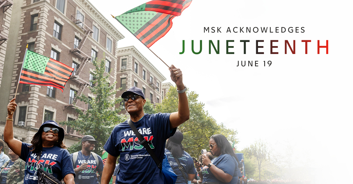 DrVickersMSK's tweet photo. On Juneteenth we honor a defining moment in our nation’s history and reflect on the ongoing work of expanding opportunity, dignity, and justice for all. I am grateful for the many colleagues, patients, and community partners who help us move forward with purpose and compassion. https://t.co/AgGMDUXkZC