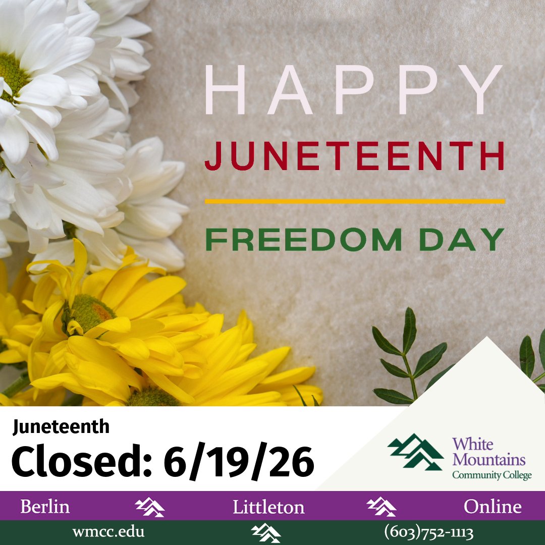 WMCC__'s tweet photo. We are closed today in observance of Juneteenth. Today, we honor Juneteenth and reflect on the importance of freedom and equality. https://t.co/wNhqpRjKZj