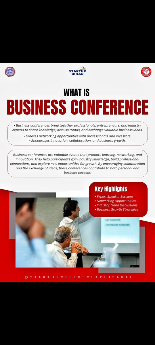 startupcellgecl's tweet photo. 🚀 Business Conference: Where Ideas Meet Opportunities!
Business conferences are more than just events—they are powerful platforms that bring together entrepreneurs, professionals, innovators, and industry leaders under one roof.  #ProfessionalDevelopment #StartupEcosystem https://t.co/dU6vZXAplG