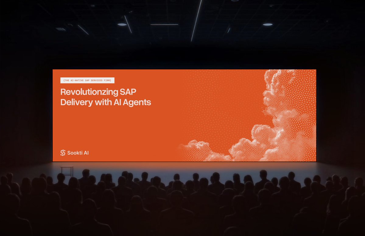 sahildabasss's tweet photo. A brand has to hold up everywhere, including a keynote stage at full size. Sookti AI, built to look like the company defining its category rather than chasing it. Scale is a test most identities quietly fail. https://t.co/B2bo63qrAk