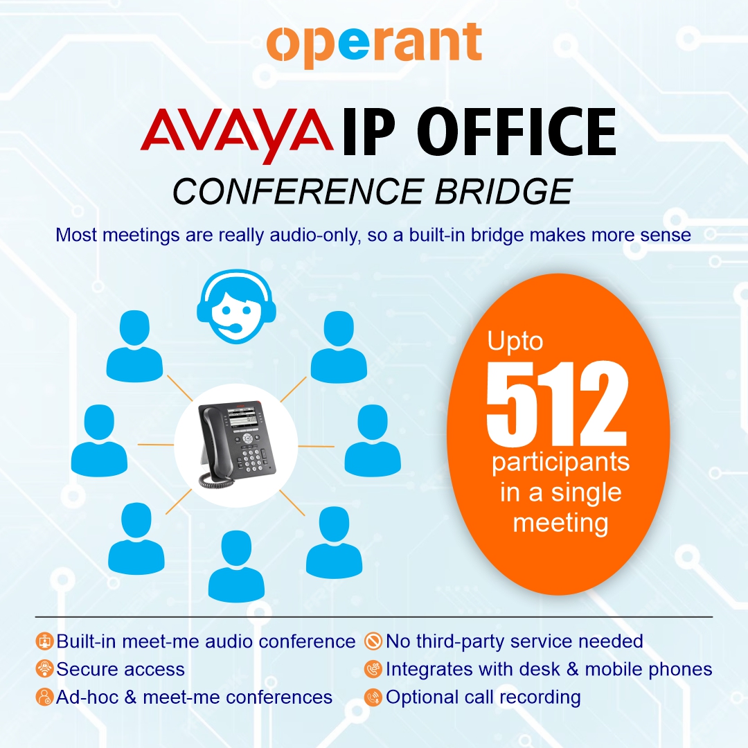 bansalumesh7's tweet photo. Empower your teams with secure, scalable audio conferencing through @Avaya IP Office, deployed and supported by #Operant.
No third-party tools, just seamless collaboration for up to 512 participants. https://t.co/OEBOqXhVcy