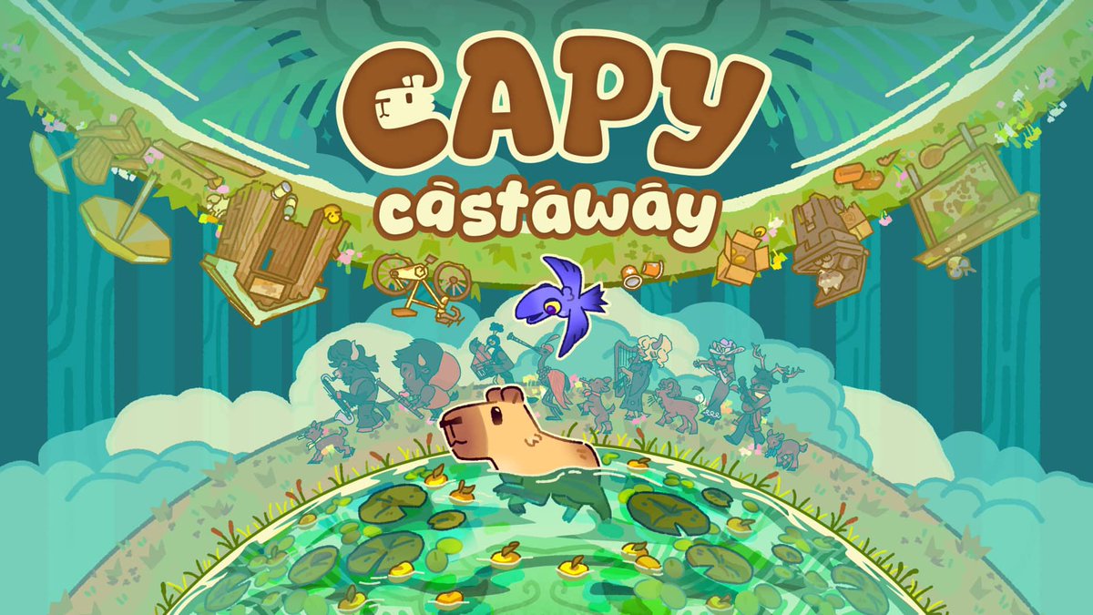 OfficialPhenexa's tweet photo. A capybara and a crow solving mysteries together is exactly my kind of cozy adventure 💗 In #CapyCastaway you explore a mysterious island after a flood, helping lost animals and uncovering its story through puzzles, exploration and friendship, even in co-op! Vid here https://t.co/nQZXNO1Gn8