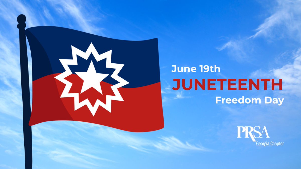 prsageorgia's tweet photo. Juneteenth is a time to celebrate freedom, honor resilience and recommit ourselves to creating spaces where every voice can be heard.

PRSA Georgia remains committed to supporting a communications profession that reflects and serves the diverse communities of our state. https://t.co/TmnGVgpI92