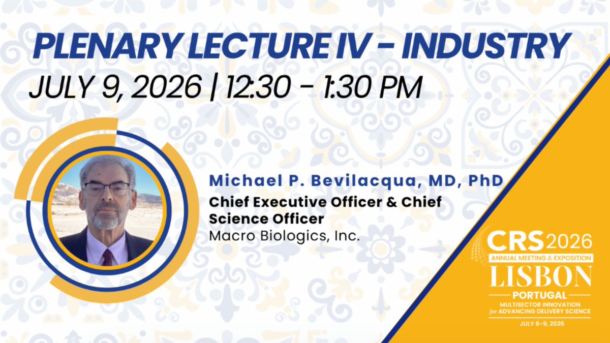 CRSScience's tweet photo. We're delighted to announce our final Plenary Speaker, Michael P. Bevilacqua, MD, PhD!

Dr. Michael P. Bevilacqua is co-founder, CEO, &amp; CSO of Macro Biologics with 40+ years’ experience. To learn more about his career &amp; #CRS2026 Plenary Lecture IV, visit: https://t.co/6yDQnpb640 https://t.co/WNYVhghMJ7