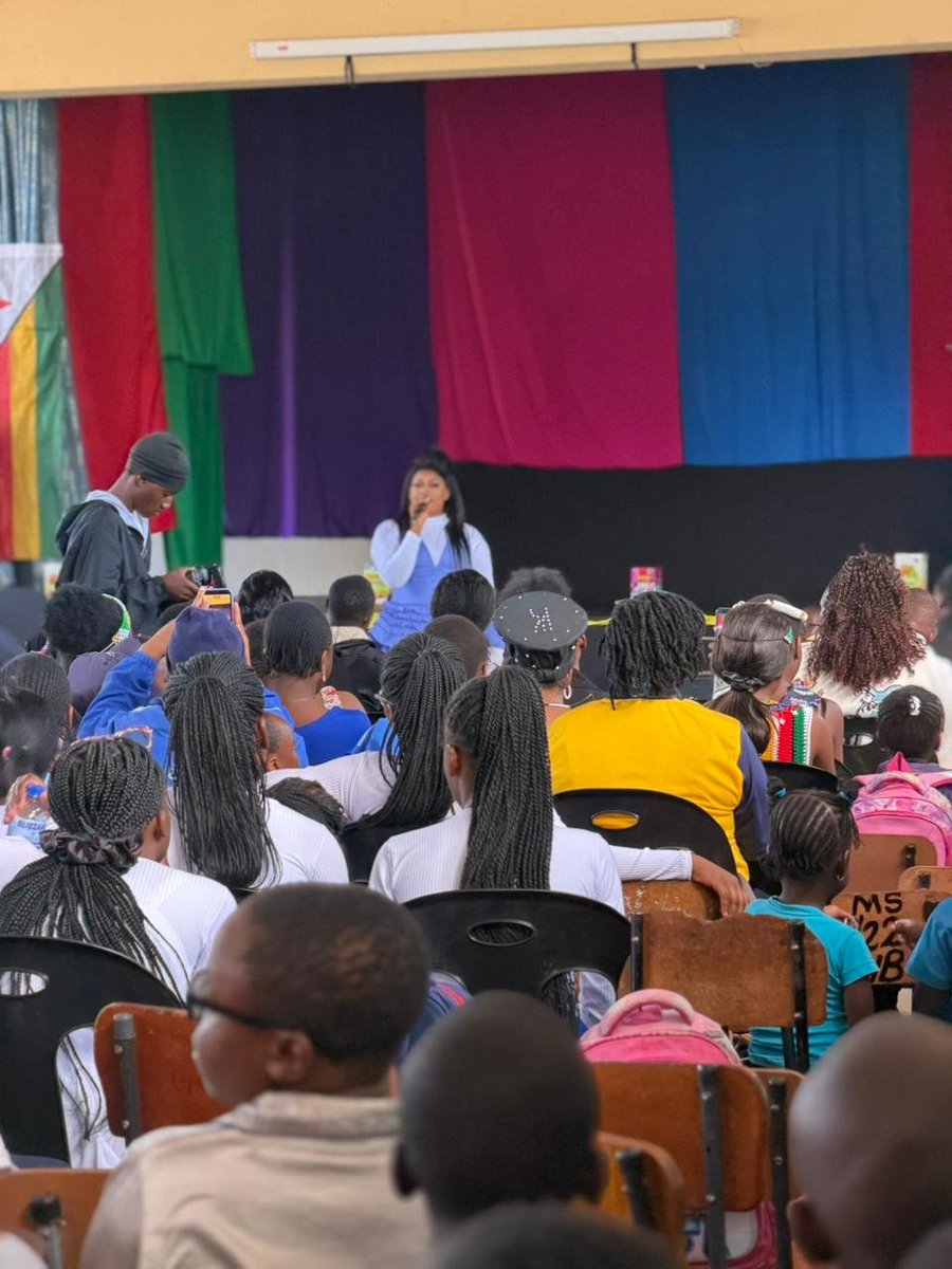 ApphiaNyaa's tweet photo. #DutyUpdates 

In celebration of the Day of the African Child, i graced the commemorations at Louis Mountbatten as the Guest of Honour, bringing hope, inspiration and tangible support to young learners.

I shared words of encouragement and reminded them of the teachings consistently championed by Zimbabwe’s First Lady, Dr Auxillia Mnangagwa 
, urged the children to uphold these values, reminding them that their culture is their identity and that respect, discipline and education are key pillars for a brighter future. commended the work being done through the Angel of Hope Foundation, which has positively impacted vulnerable children, women and communities across Zimbabwe through education, health and empowerment programmes.

Salute & appreciation to Dr Tagwirei for the Children prize gift , Laptops and education support 

#QueenofEmpowerment 
#Empowerment 
#Education