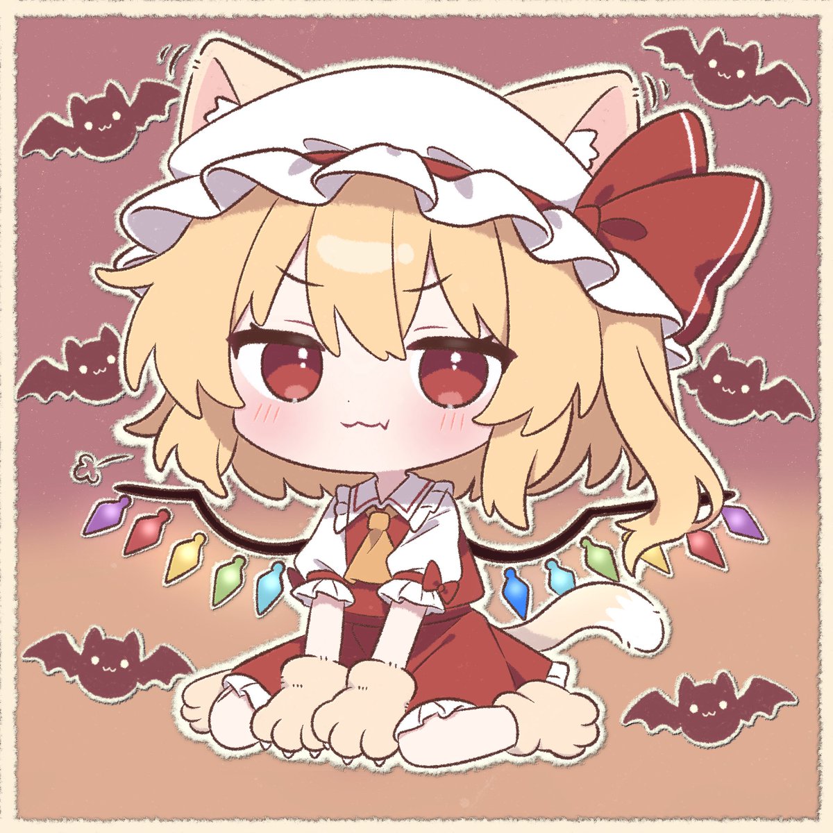 MmBpDaPfPI79997's tweet photo. 「おすわり」くらい余裕なんだから！🍷🦇
#東方Project
#フランドール・スカーレット https://t.co/rvq5k6u7QE