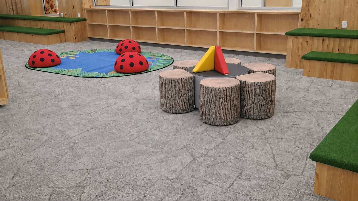 ECISDtweets's tweet photo. We visited the library at Victory Elementary STEM Academy and found some adorable furniture! Students will love the caterpillar, campfire, and ladybug pond as they learn and grow. Located in Elmendorf, Victory opens this fall and was made possible by Bond 2022. https://t.co/AE0xhjGr0m
