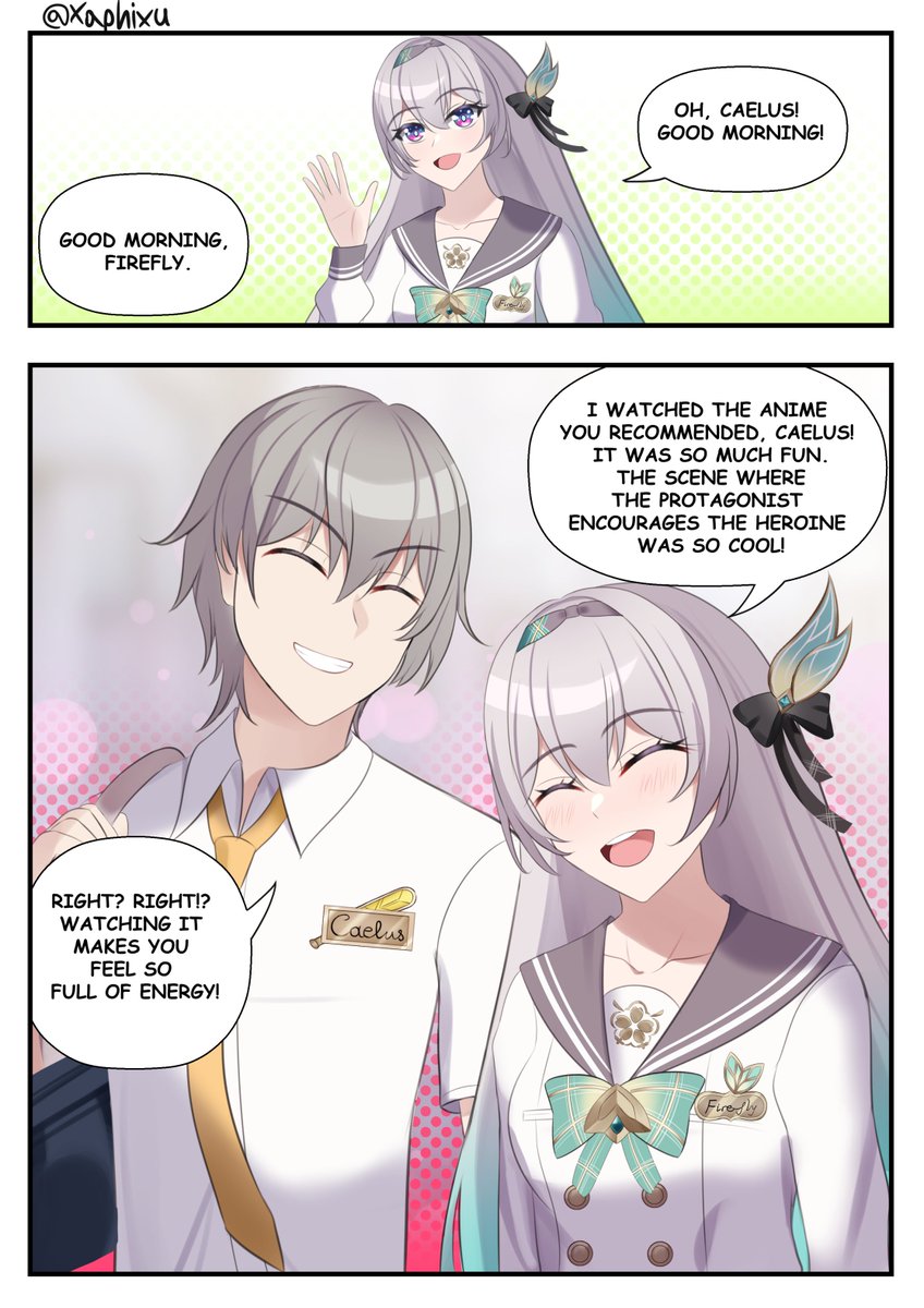 xaphixu's tweet photo. Good morning, Protagonist. 💞 (1/4)  
#Firefly #HonkaiStarRail https://t.co/tdj5DFh85J