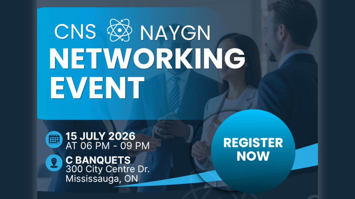 NA_YGN's tweet photo. Attention Canada! CNS and NAYGN are hosting a networking event on July 15th. Last year this event was so popular that it sold out, so get your tickets fast! 
More information and registration here: https://t.co/nlQrzKGMGC
#CNS #NAYGN #networking https://t.co/wGbjkfhfLU