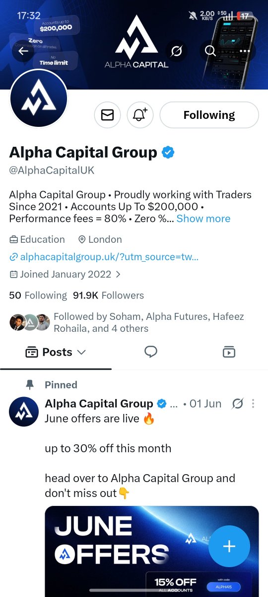 Latefourtys's tweet photo. @Isabelloisa1 @AlphaCapitalUK @AlphaStats1 Alpha Capital has been killing it with consistent payouts and solid funding  10K Pro Challenge would be a game changer for me to push my trading to the next level.All tasks done: followed everyone, liked &amp; reposted both posts
@rohini789096750 @sushantusu @soham30532 get in https://t.co/M5QABRNEFT