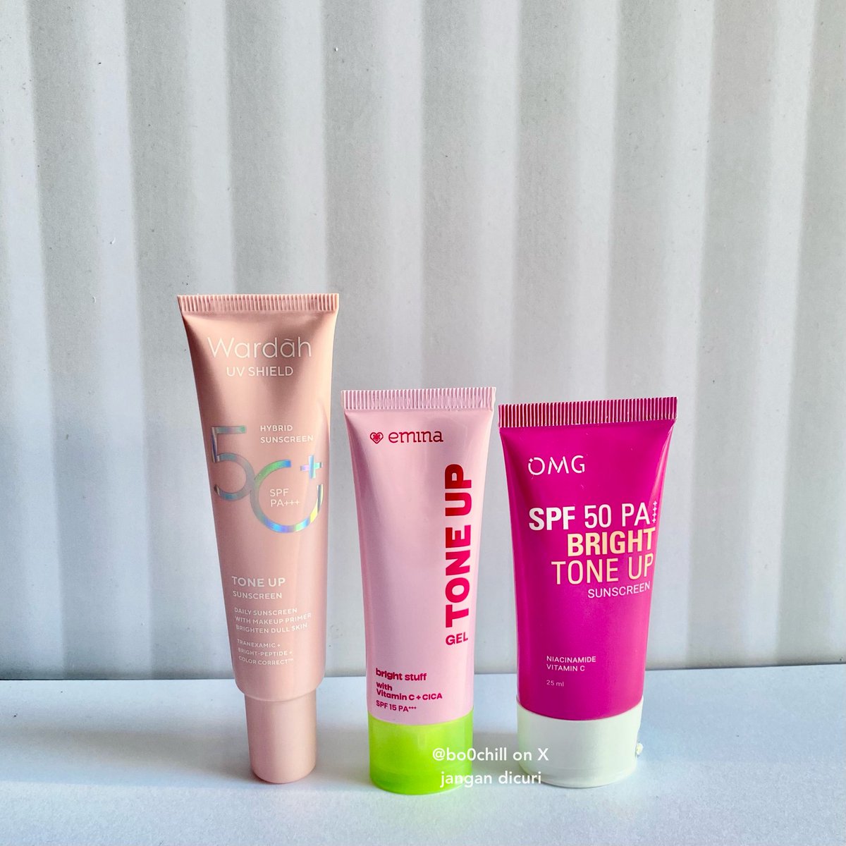 bo0chill's tweet photo. battle tone up sunscreen paragon sisters, mana yang paling worth it buat kantong pelajar 🥊 https://t.co/w22PuyibCu