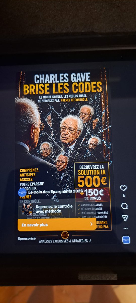 Epargne_UDE's tweet photo. Des personnes mal intentionnées usurpent le nom de Charles Gave et passent par Telegram. 
Nous allons porter plainte pour cette usurpation d'identité.

A nouveau, Charles Gave ne vend aucun produit, ne fait pas appel au public. N'entrez pas au contact de personnes passant par messagerie pour vendre quoique ce soit.

S'il vous plait, n'entrez pas en relations par Telegram ou autres supports invoquants son nom pour vous vendre des produits. Ceci par exemple, est une arnaque.
Pourriez-vous relayer pour protéger nos ainés?