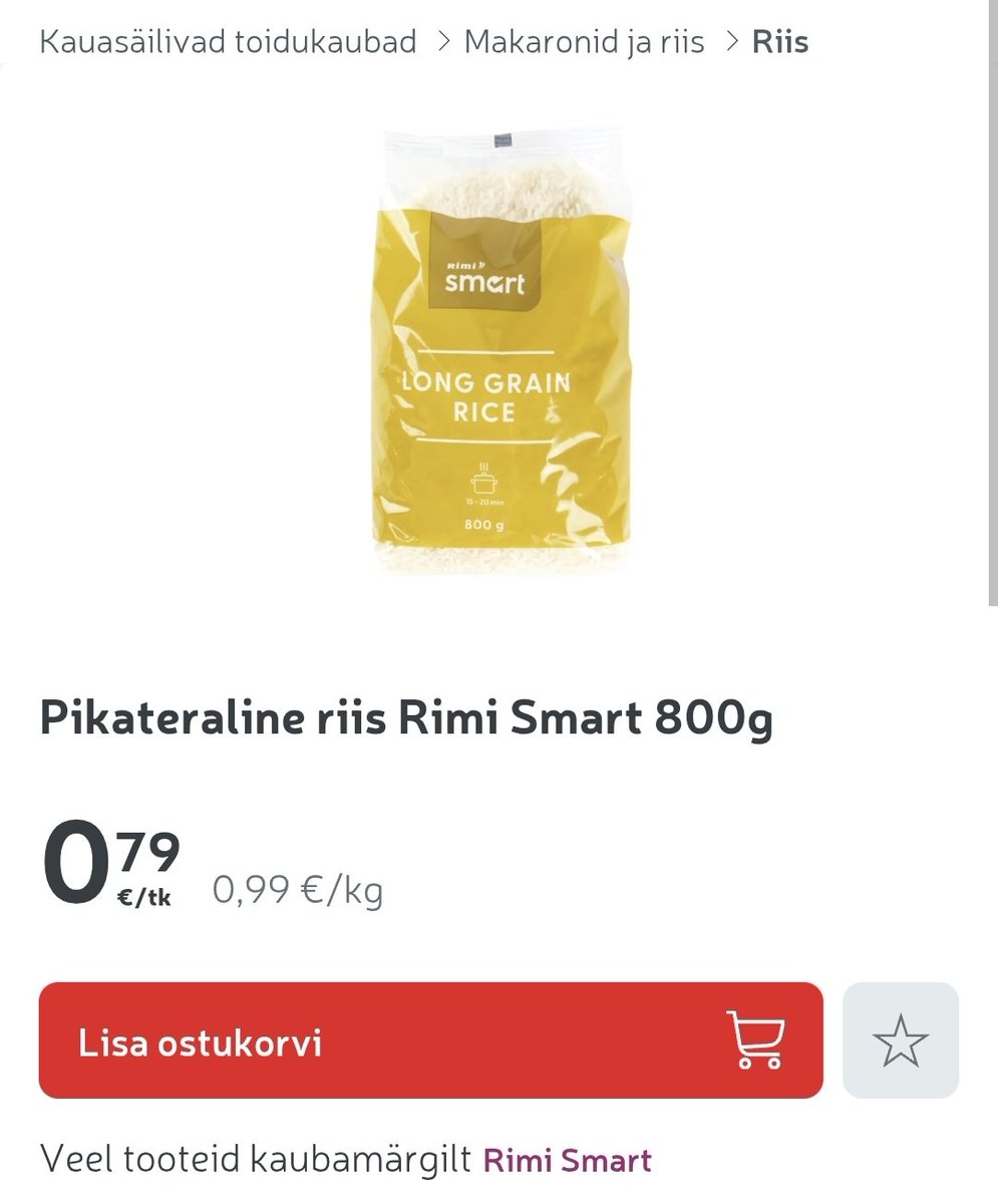 FaizRahiemy's tweet photo. @ivaliarus @mediterariaa_ Fun fact: harga beras di Estonia hampir sama kaya Indo (atau malah lebih murah?) sekitar 20.400 per KG. Padahal di sini UMRnya aja hampir 20jt https://t.co/lfex13r0NZ