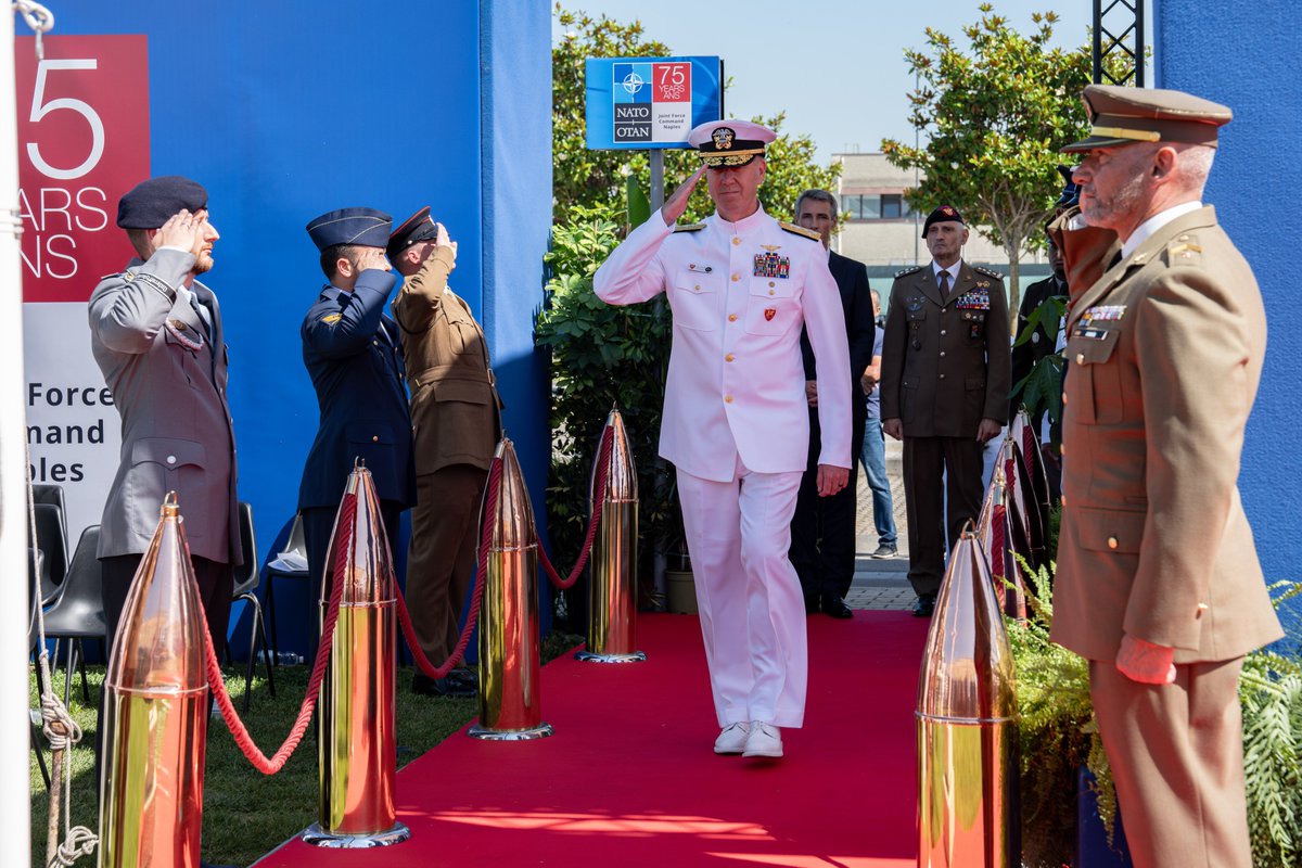 JFC_Naples's tweet photo. 🇮🇹 75 years in the making. JFC Naples celebrated a monumental anniversary today, honouring our history as NATO’s longest in-country headquarters.

A spectacular tribute to the strength, unity, and readiness of our Alliance. 🎖️

#WeAreNATO #StrongerTogether #JFCNaples #75years https://t.co/kiOKgdwqqO