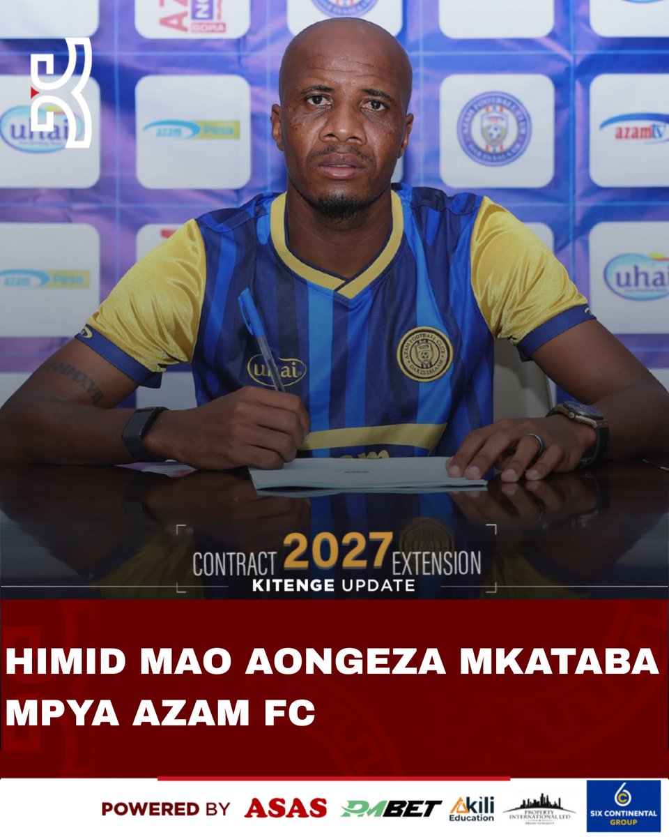 mshambuliaji's tweet photo. Kiungo wa Kimataifa wa Tanzania Himid Mao Mkami amesaini nyongeza ya mkataba wa mwaka mmoja wa kuendelea kuitumikia klabu ya Azam FC mpaka mwaka 2027.

Azam FC imethibitisha kumsainisha kiungo huyo nyongeza wa mkataba mpya baada ya kuonesha kiwango bora tangu arejee klabuni hapo akitokea Ghazl El Mahalla mnamo Julai 2025.

#KitengeSports