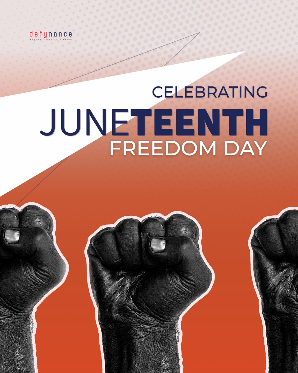 defynance's tweet photo. Freedom is more than a date in history; it’s the ongoing pursuit of autonomy and opportunity. This #Juneteenth, we celebrate resilience and reaffirm our commitment to breaking systemic barriers, because true independence requires #economicfreedom. ✊🏾✨ 

#FreedomDay https://t.co/h0erwT9Hgq