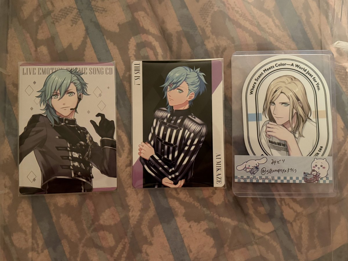 s0xmqnyxk1ss's tweet photo. 【交換】うたプリ カルナイ カルライ メセカ　アイドルメッセージカード

譲:
THIS IS…!  藍
ライエモ SONG LETTER 藍

求：同種 カミュ

カルライ千葉お手渡し/郵送
1点〜検索からもお気軽にお声掛けください。 https://t.co/5NJqNp4NCT