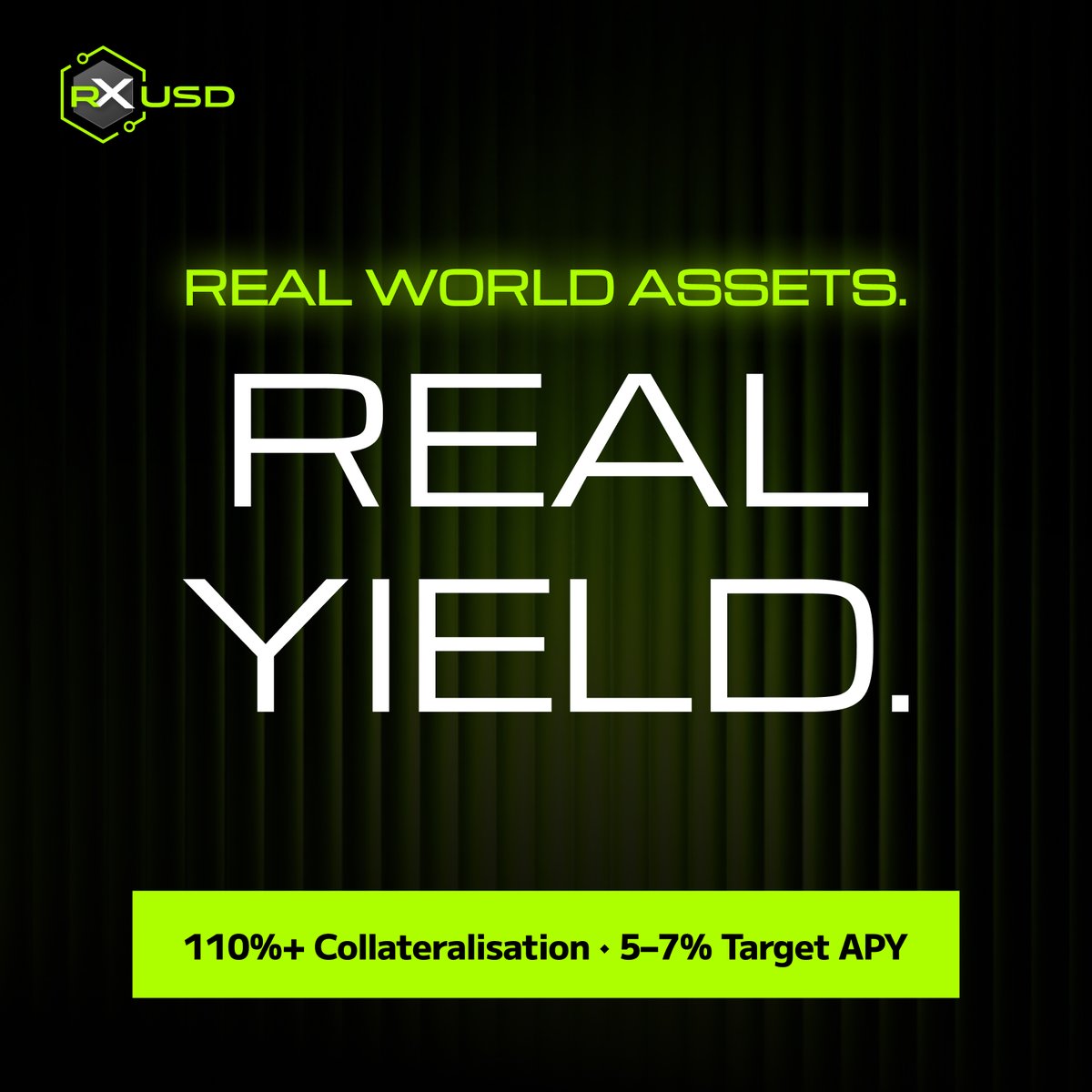 stbl_official's tweet photo. The $RXUSD advantage, by the numbers.

70/30 USDG & HLSCOPE RWA Collateral split
A stable asset backed by diversified collateral structure with real-world asset exposure.

5–7% target APY
Powered by real-world yield.

110%+ over-collateralized
Built with additional backing designed to enhance stability and resilience.

100 Early Bird Genesis Points
Reward for early participants joining the RXUSD ecosystem. Register now to gain exclusive testnet access. Limited spots remaining.

https://t.co/YNI4kNweGx
