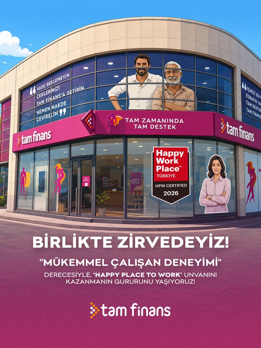 tam_finans's tweet photo. Başarıyı anlamlı kılan, onu birlikte inşa ettiğimiz ekibimizdir. Tam Finans olarak bu kıymetli unvana layık görülmekten büyük mutluluk duyuyoruz.
#TamFinans #HappyPlacetoWork https://t.co/HMcec6XIdj