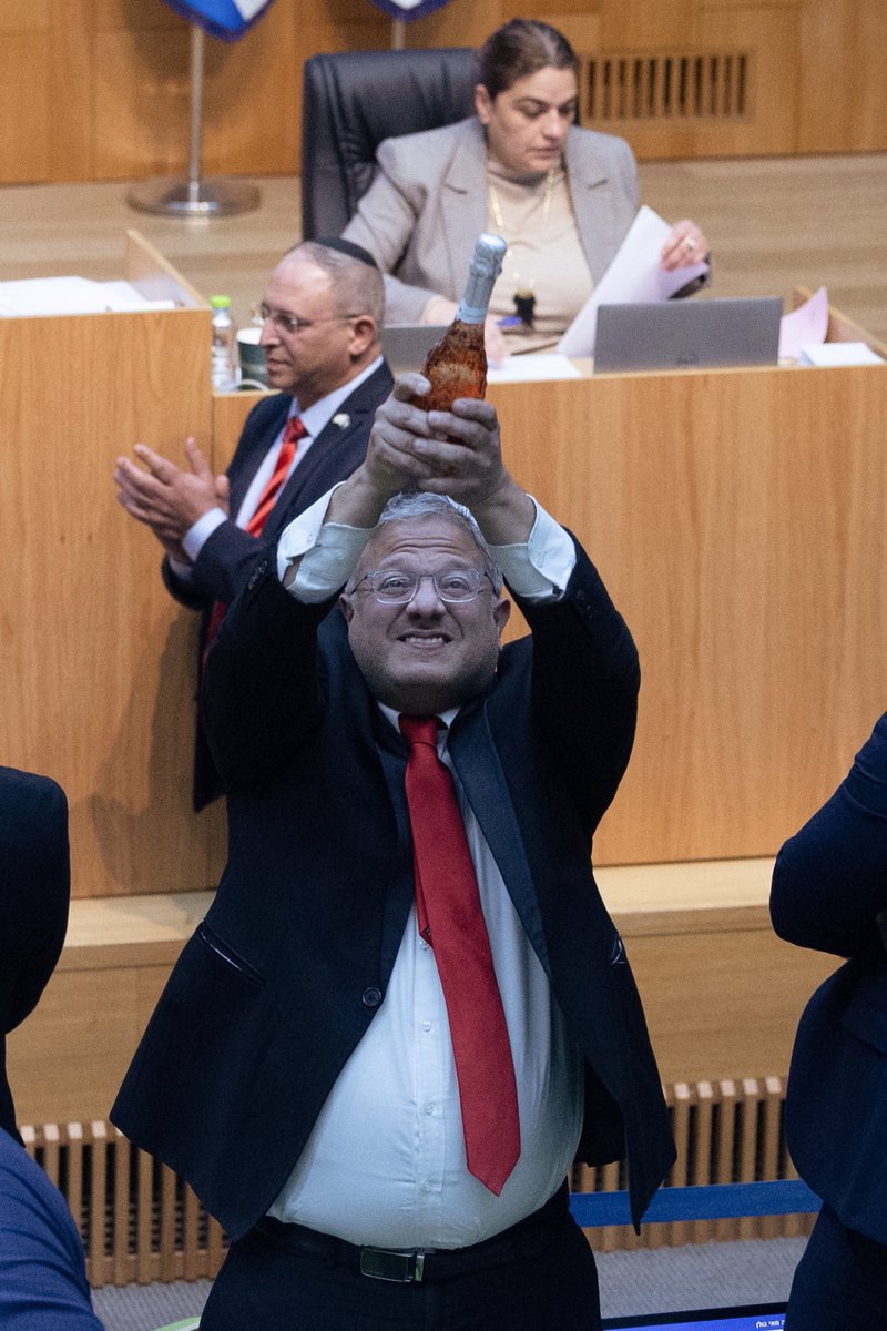 BowesChay's tweet photo. "All of Lebanon must burn!"

Israeli National Security Minister Ben Gvir issues disturbing statement on Lebanon.

"For every tear of an Israeli mother, a thousand Lebanese mothers must weep.

In the Middle East… you need to obliterate."

Picture: Ben Gvir celebrating a new death penalty law against Palestinians in March 2026.