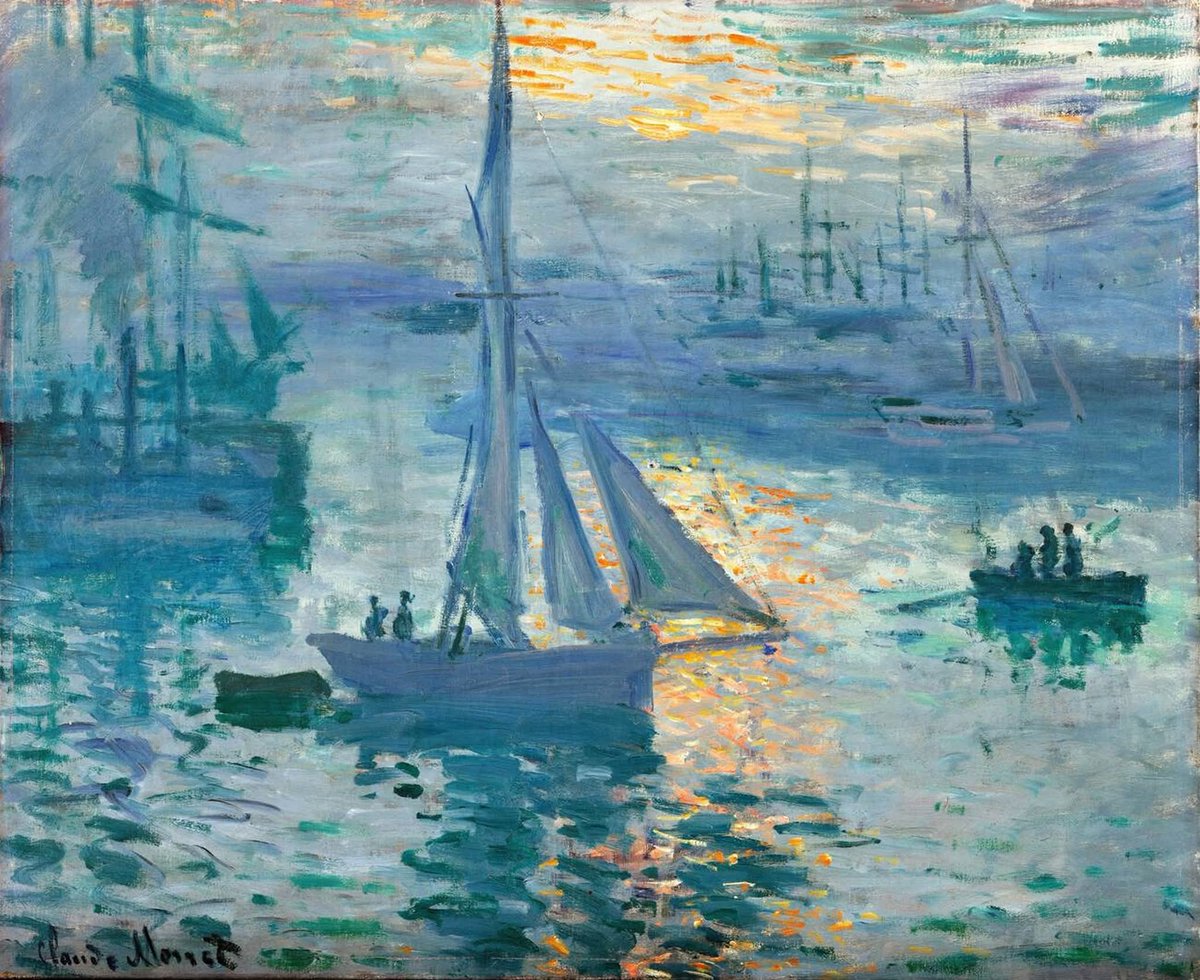 tittiscotti's tweet photo. Claude Monet, 
Sunrise, Marine https://t.co/kkadFk6US4