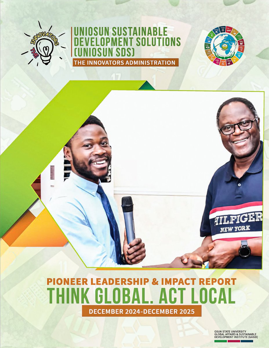 UniosunSDS's tweet photo. 🧵History is not made by those who watch. It is made by those who serve

Today, we proudly unveil the UNIOSUN SDS Pioneer Report

To have served in the Pioneer Administration, The Innovators, led by Motadegbe E. Adeyemo (@drtaddyy), is a privilege of a lifetime

 To greatness🚀 https://t.co/mTMe3swPdX