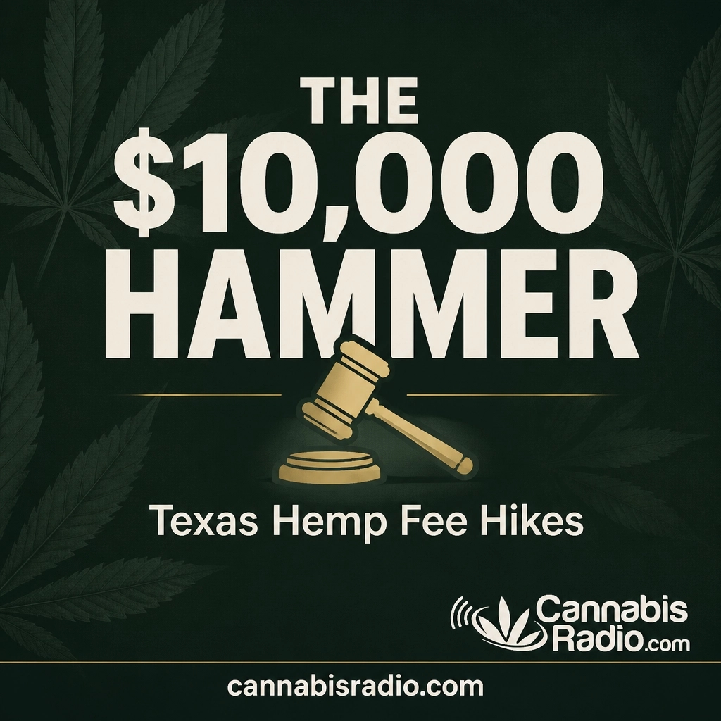 Cannaradio's tweet photo. Texas is dropping the hammer.

Court-approved fee hikes: from $250 up to $10,000.

Small businesses are being taxed out of the hemp industry.

A watershed moment for Texas entrepreneurs.

Don't get left behind.

Stay informed with Cannabis Radio.

--> https://t.co/ru07cg4RRW https://t.co/BCezLLJqdL